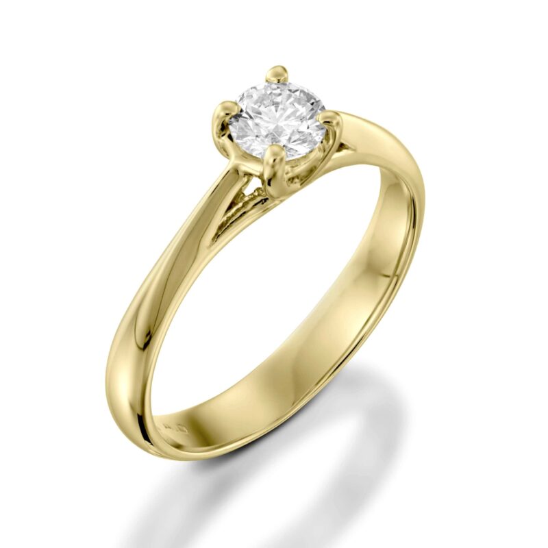 טבעת אירוסין סוליטר במשקל כולל של  0.30ct
