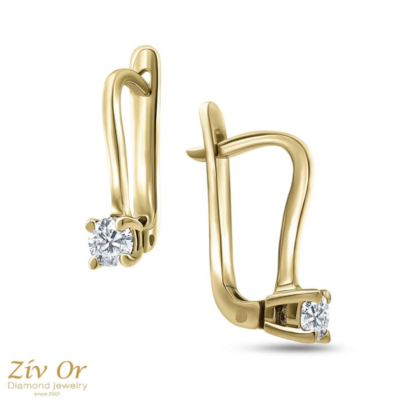 עגילים קלאסיים תלויים 0.20ct