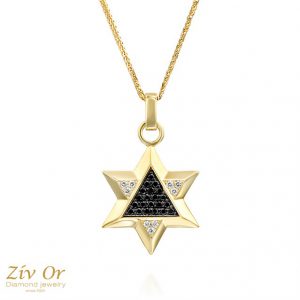 #תליון מגן דוד מעוטר יהלומים 0.30ct P-747