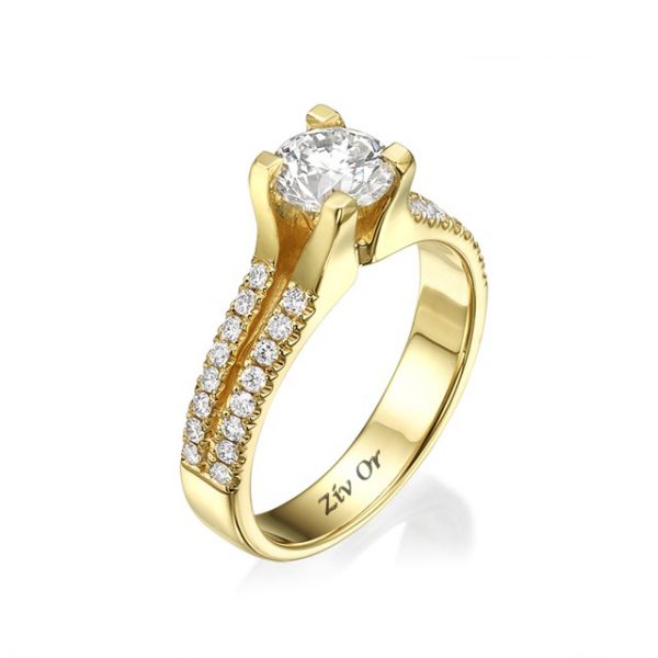 טבעת זהב צהוב לאישה