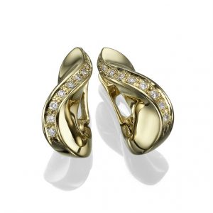 עגילים צמודים 0.19ct E-496