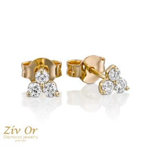 # עגילי יהלומים צמודים 0.30ct E-575