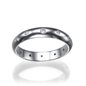 טבעת נישואין שיבוץ מריחה W-708