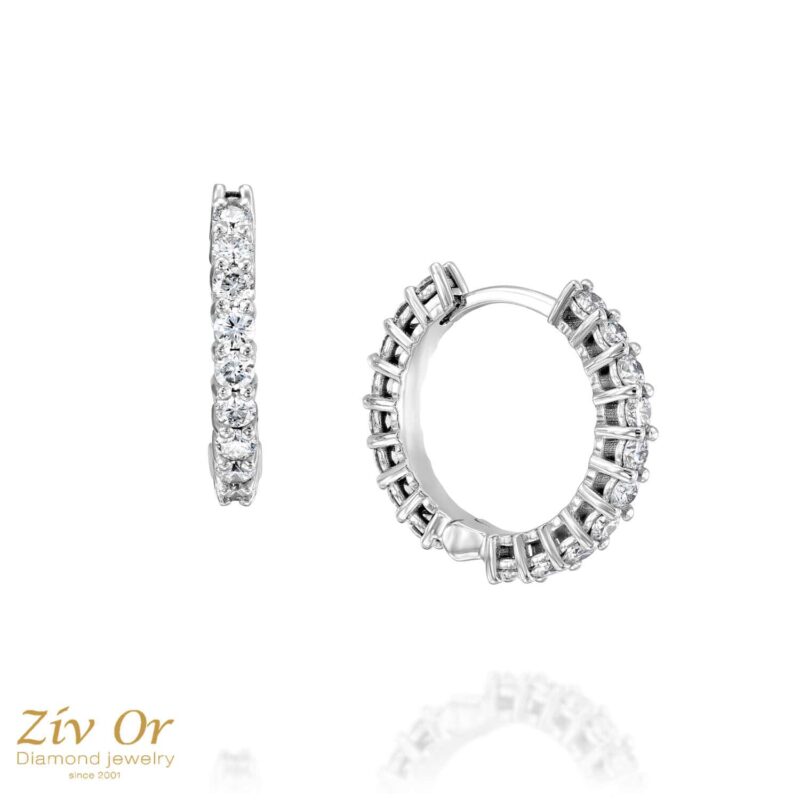 #E-711 עגילי חישוק יוקרתיים 1.80ct
