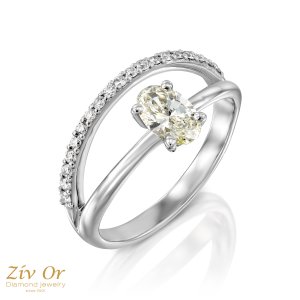 טבעת אירוסין עם יהלומי צד 0.59ct SR-1066