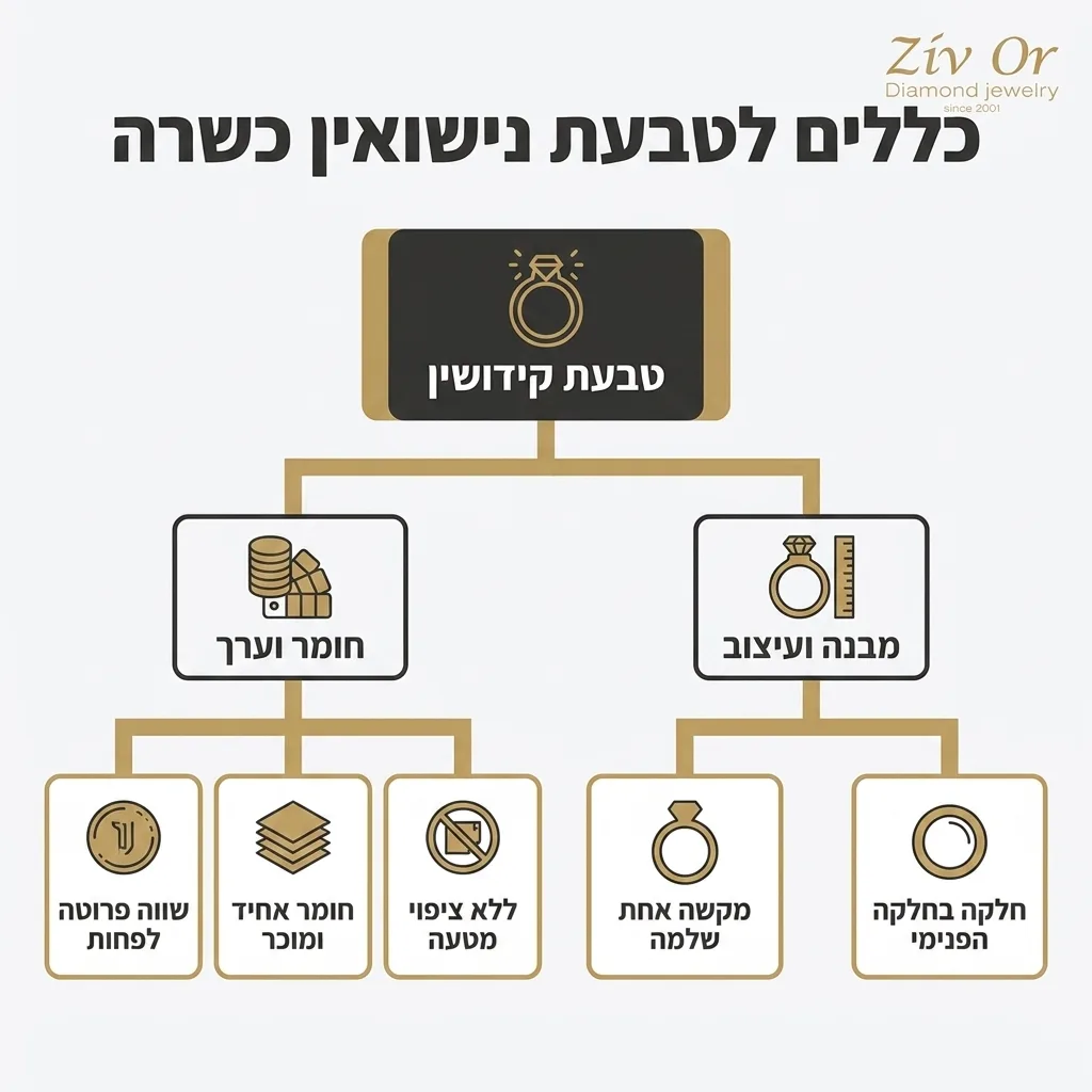 אינפוגרפיקה — כללים לטבעת נישואין כשרה: טבעת קידושין