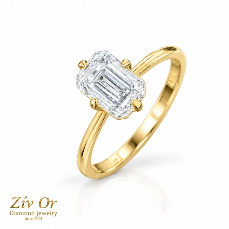 תמונת מוצר: טבעת אירוסין אמרלד קאט 1.50ct SR-1388